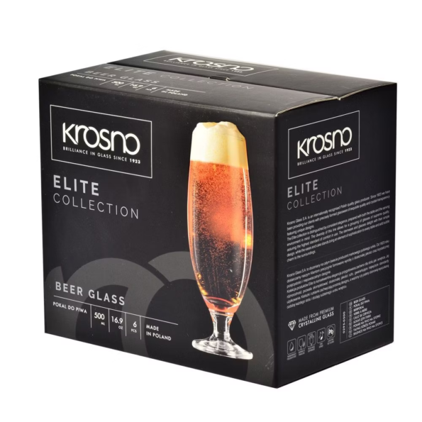 KROSNO Elite Pokale do piwa 500ml