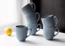 Prywatne: Lubiana Daisy Zestaw 6 kubków 350 ml Daisy Szaroniebieski